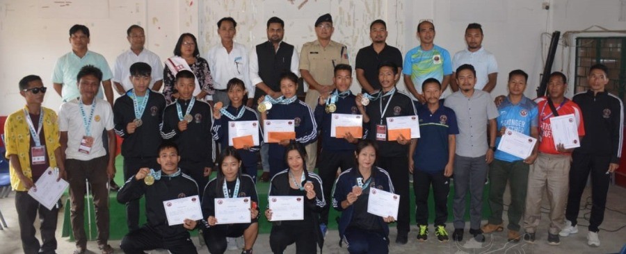 District Administration Mon organised a felicitation programme for the medal winners of Mon district at the Nagaland Olympic & Paralympic Games 2022 at DRDA Hall, Mon on August 30. (DIPR Photo)